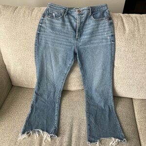 Loft Curvy High Waist Flare Crop jeans